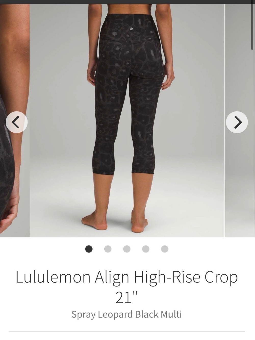 Lululemon Align High-Rise Crop 21" Leggings
Spray Leopard Black Multi (10) - Picture 3 of 3